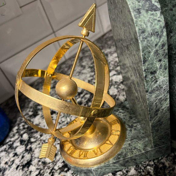 Vintage Brass & Marble Bookends - Picture 5 of 8